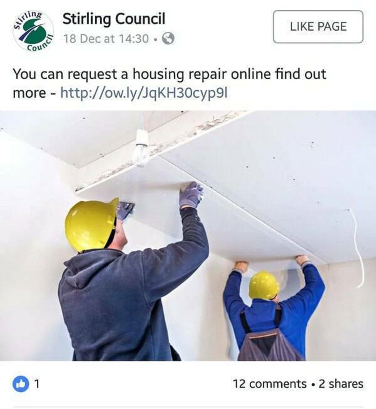 “Stirling Council have photoshopped hardhats on to their workers”