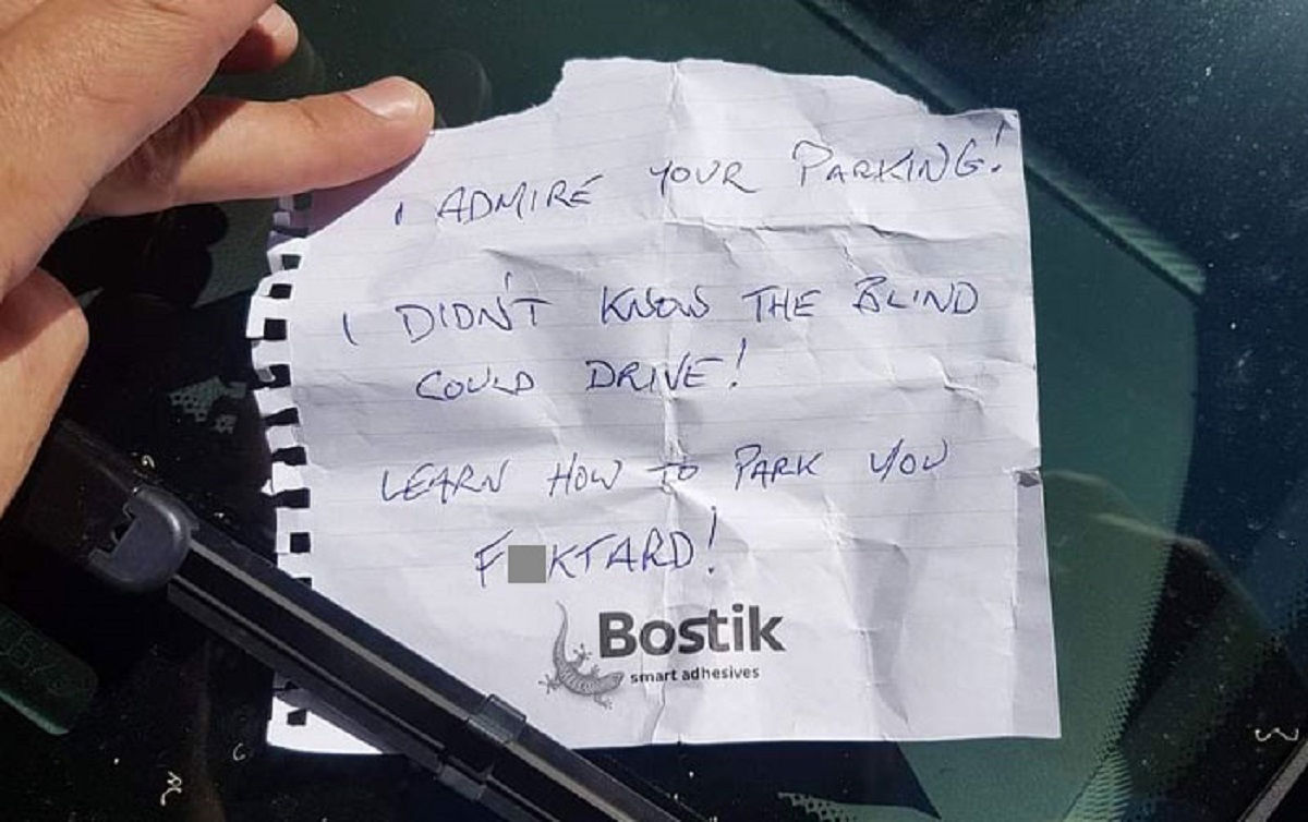 parking note - 57 ! Admire Your Parking! I Didnt Know The Blind Could Drive! Learn How To Park You Ktard! Bostik smart adhesives