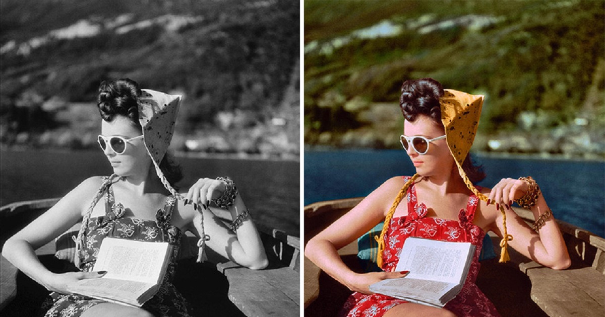 Florette Reading On The Annecy Lake, 1943.