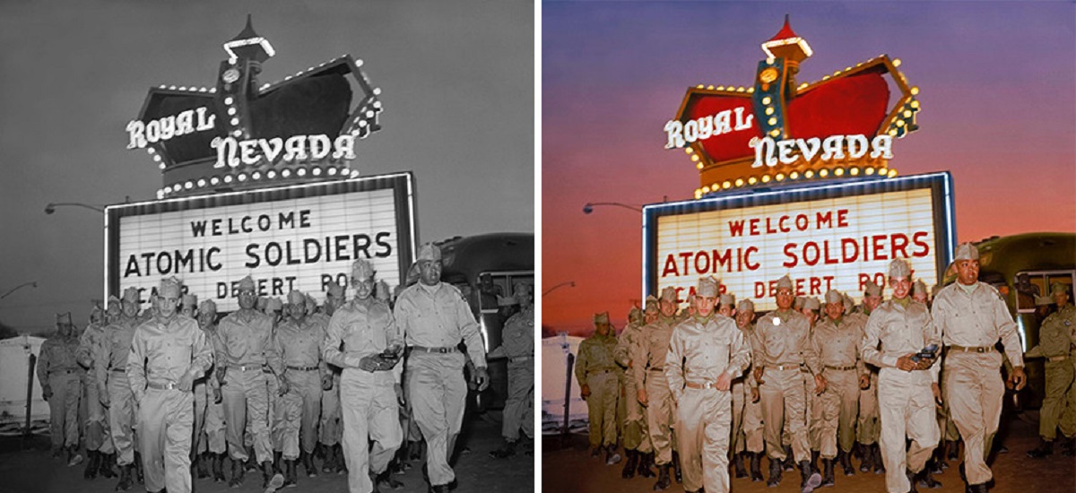 Nevada Test Site Forces Relaxing On A Military Leave In Las Vegas, Photographed In 1950