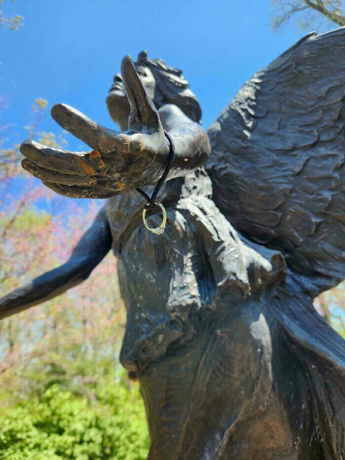 "This Engagement Ring I Found Attached To A Statue At The Park"