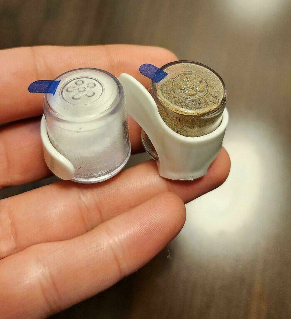 "My Hotel Room Provided Disposable Salt And Pepper Shakers"
