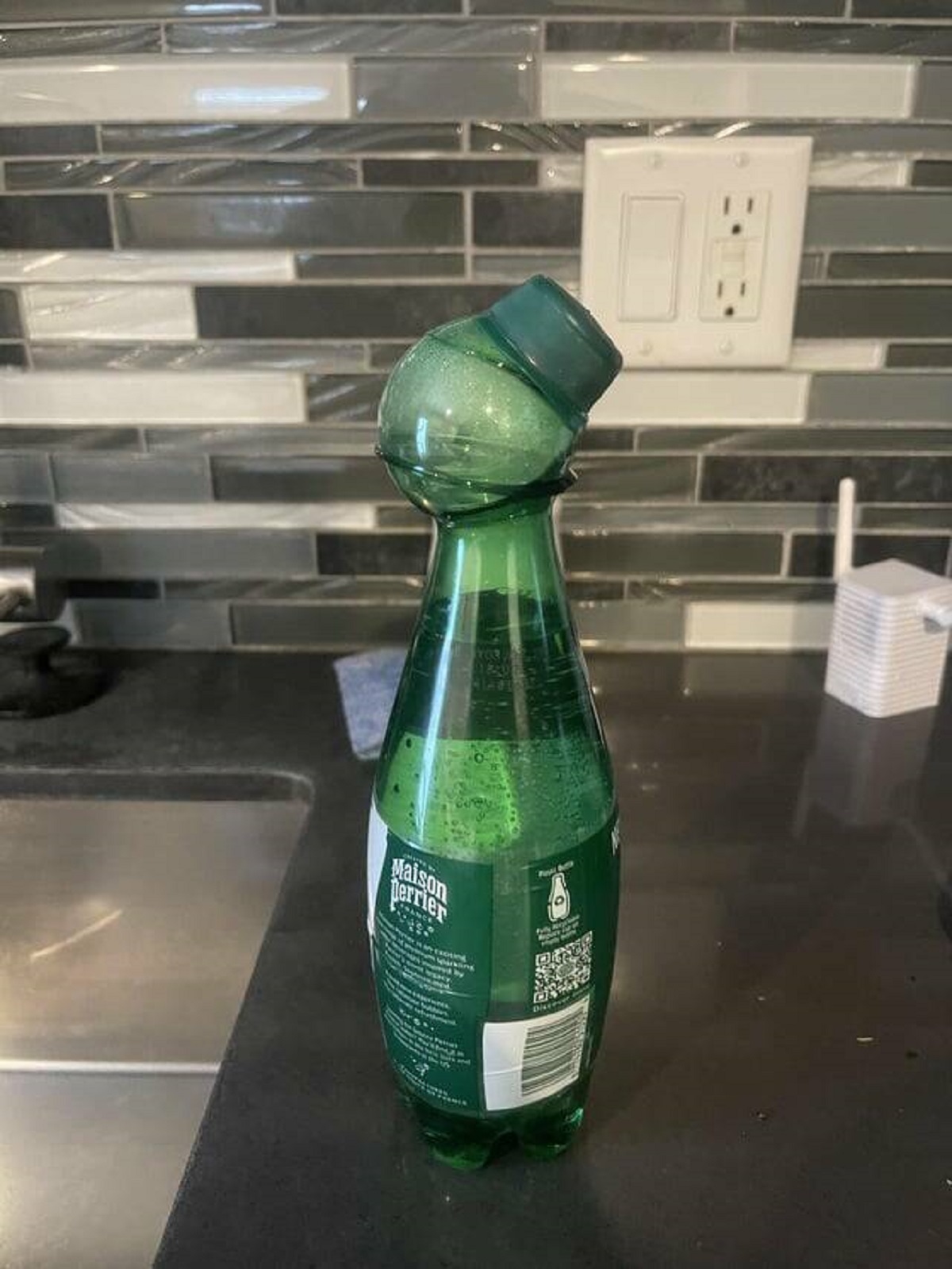 "This bottle of sparkling water I left in my truck all day"