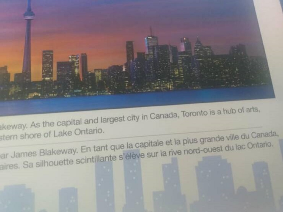 "My puzzle says that Toronto is the capital of Canada"