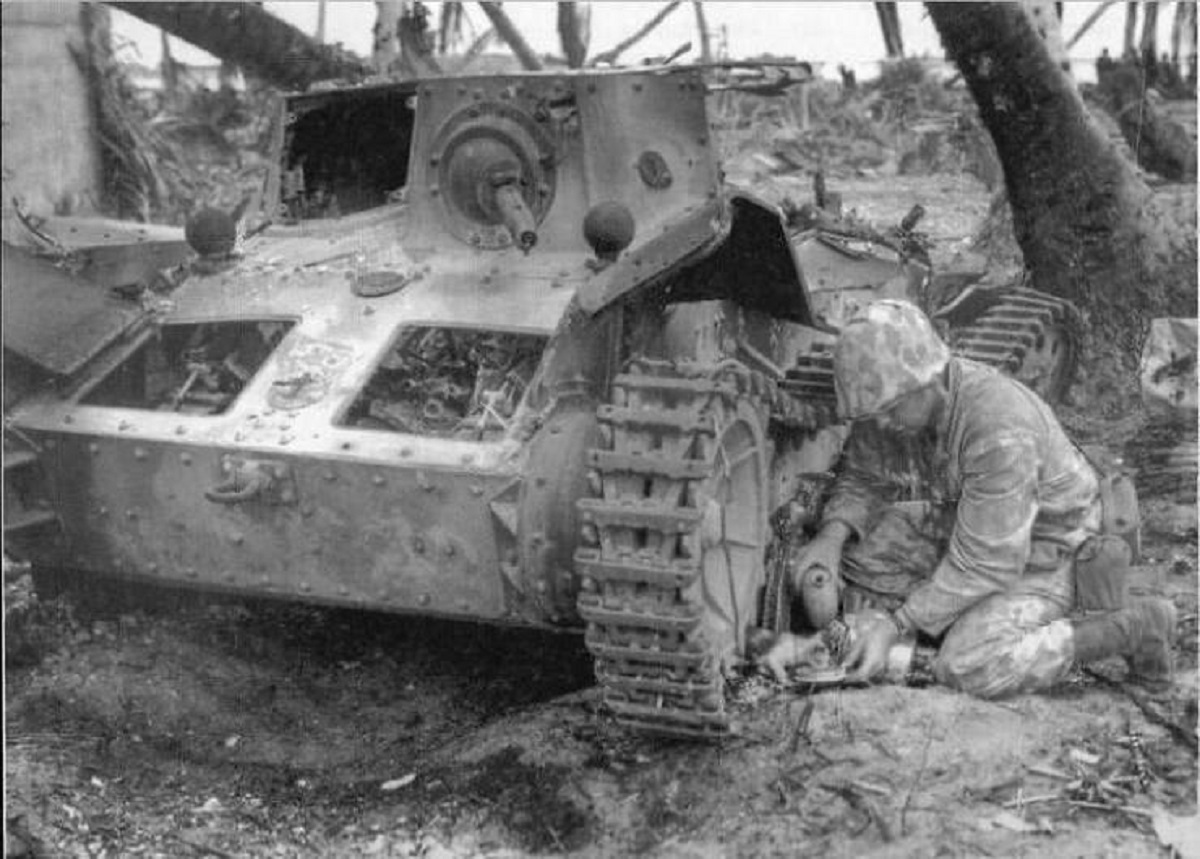 destroyed japanese tank