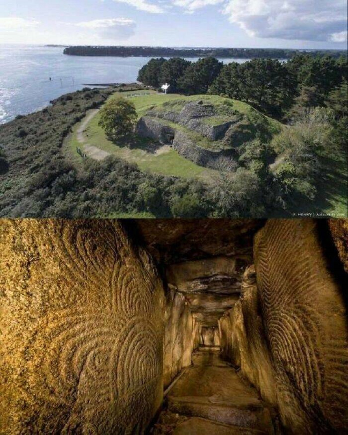 "Gavrinis Is A Small Island In The Gulf Of Morbihan In Brittany, France. It Contains The Gavrinis Tomb, A Neolithic Passage Tomb Built Around 4200–4000 Bc, Making It One Of The World's Oldest Surviving Buildings"