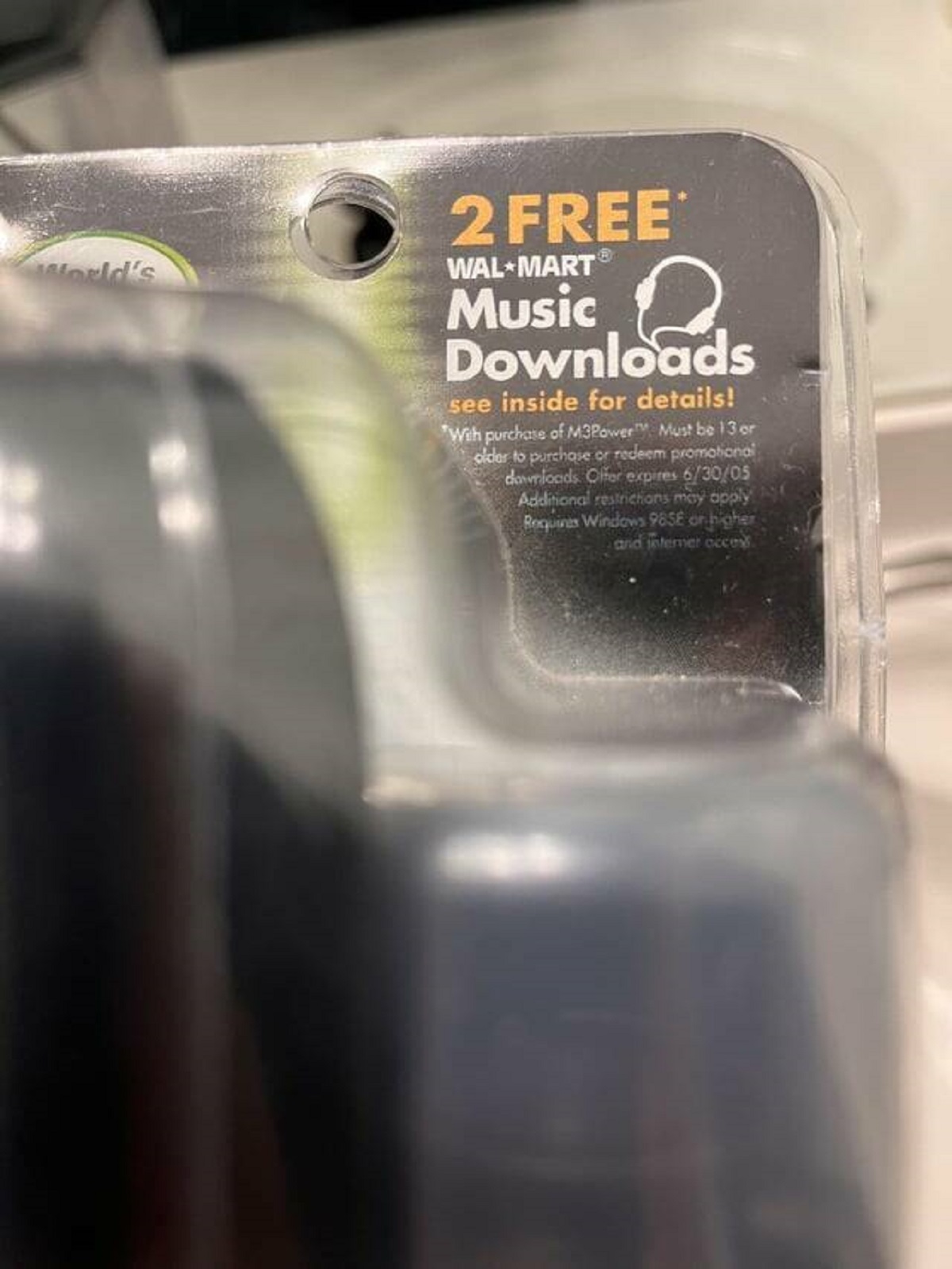"My grandma gifted me a shaving kit with free music downloads that expired in 2005"