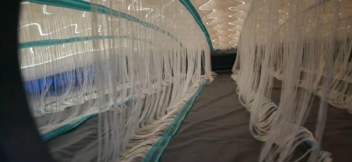 "Inside of an air mattress"
