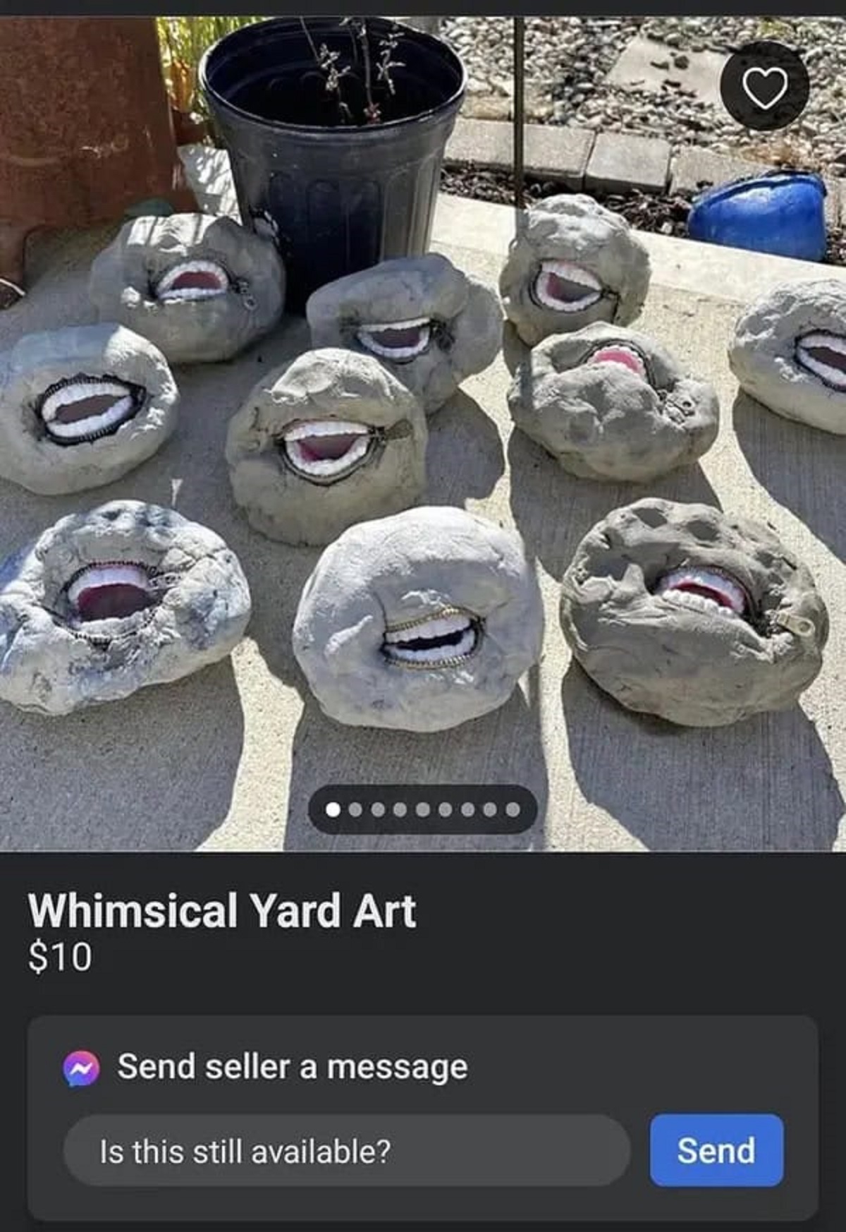 whimsical rocks - Whimsical Yard Art $10 Send seller a message Is this still available? Send