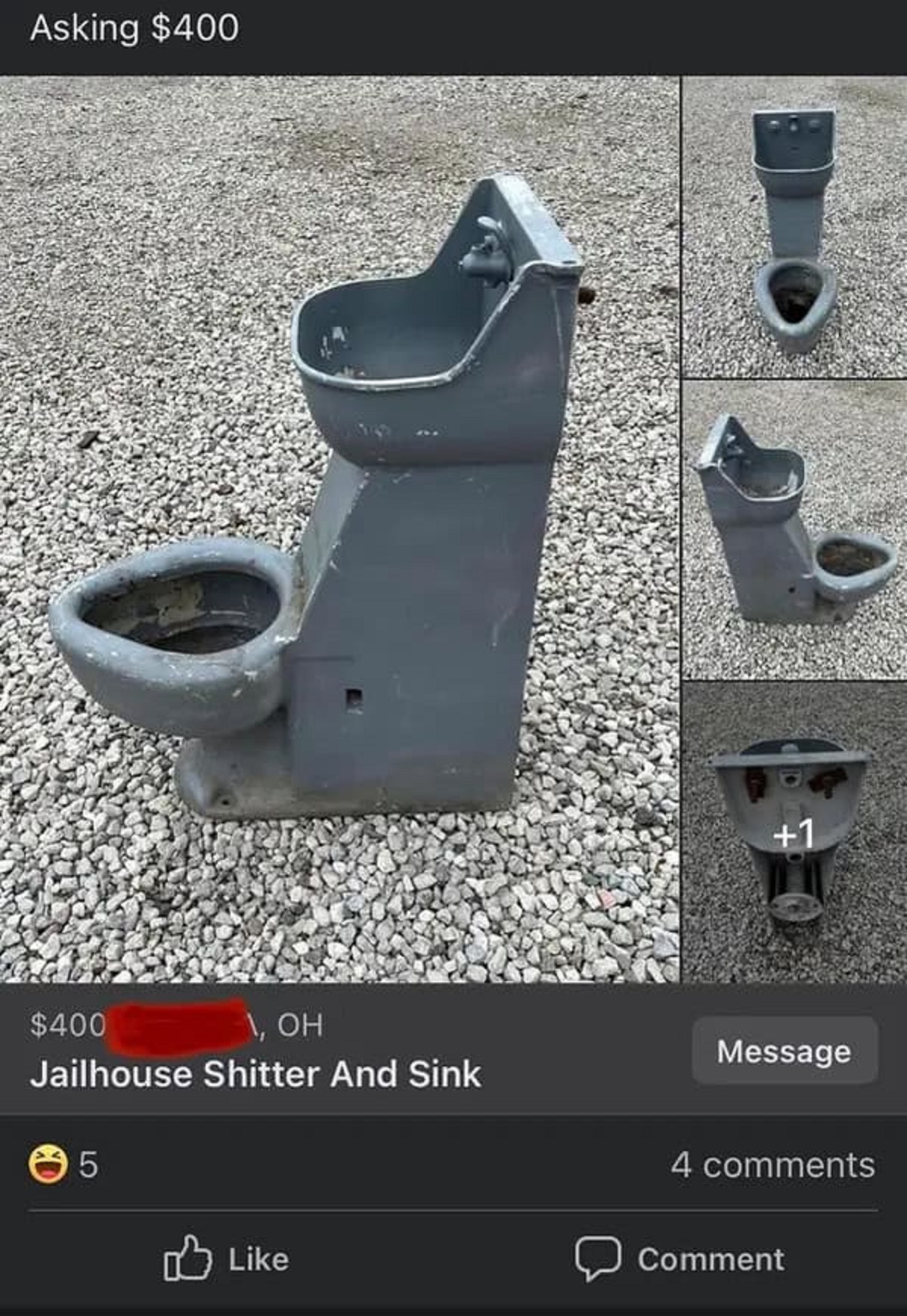 office chair - Asking $400 $400 \, Oh Jailhouse Shitter And Sink 5 B Message 4 Comment