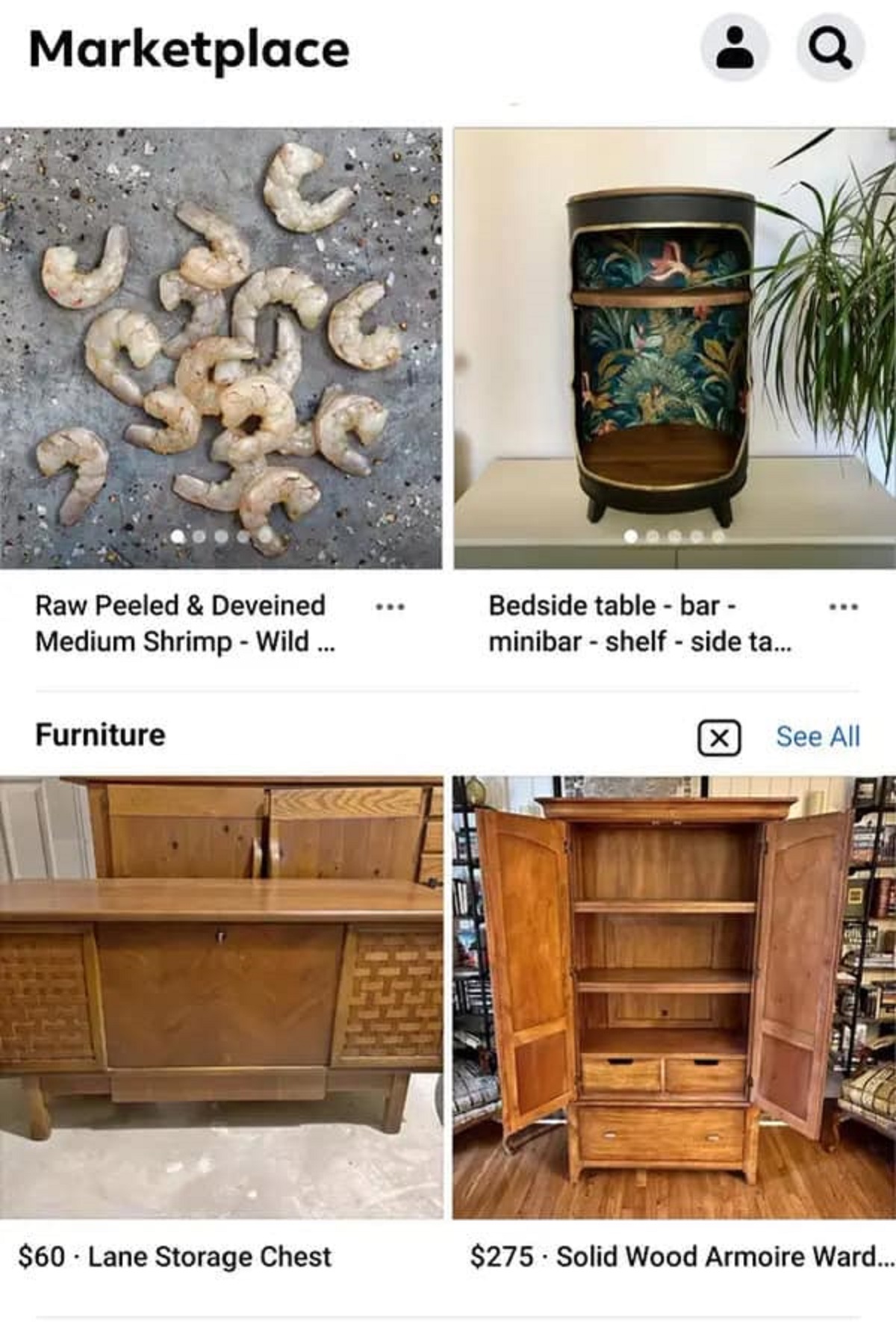 plywood - Marketplace Raw Peeled & Deveined Medium Shrimp Wild ... Furniture Bedside tablebar minibarshelf side ta... See All $60 Lane Storage Chest $275 Solid Wood Armoire Ward...