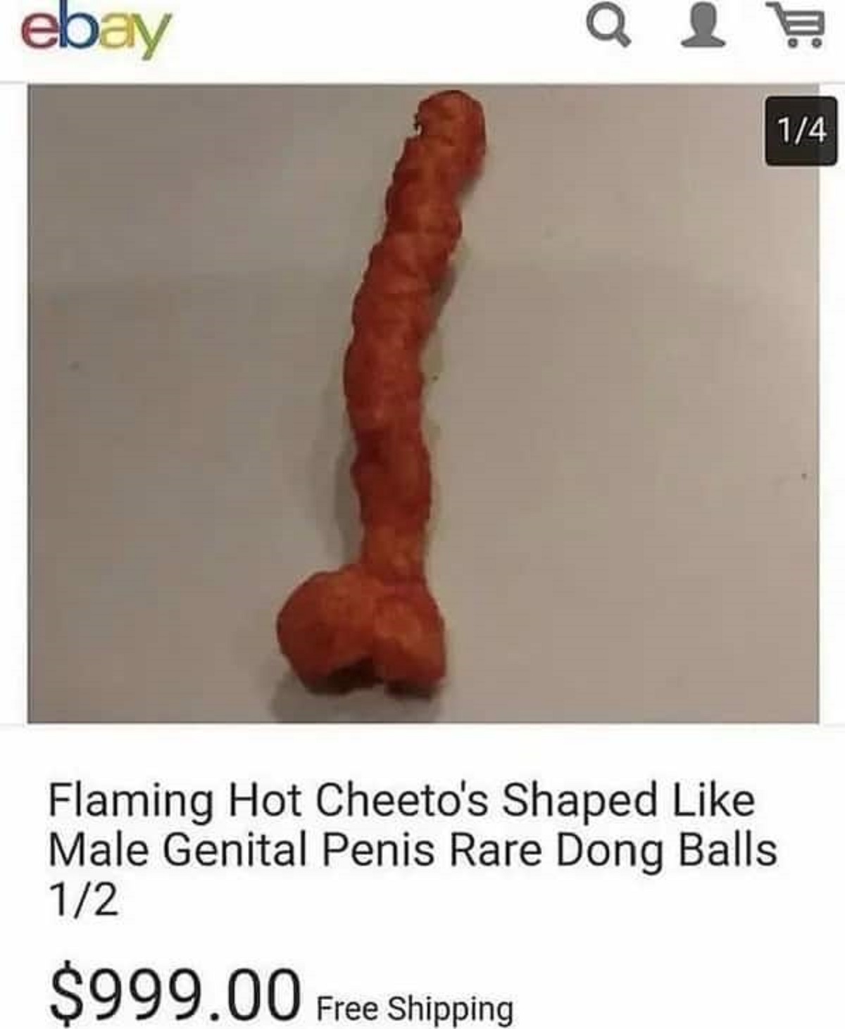 earthworm - ebay 14 Flaming Hot Cheeto's Shaped Male Genital Penis Rare Dong Balls 12 $999.00 Free Shipping