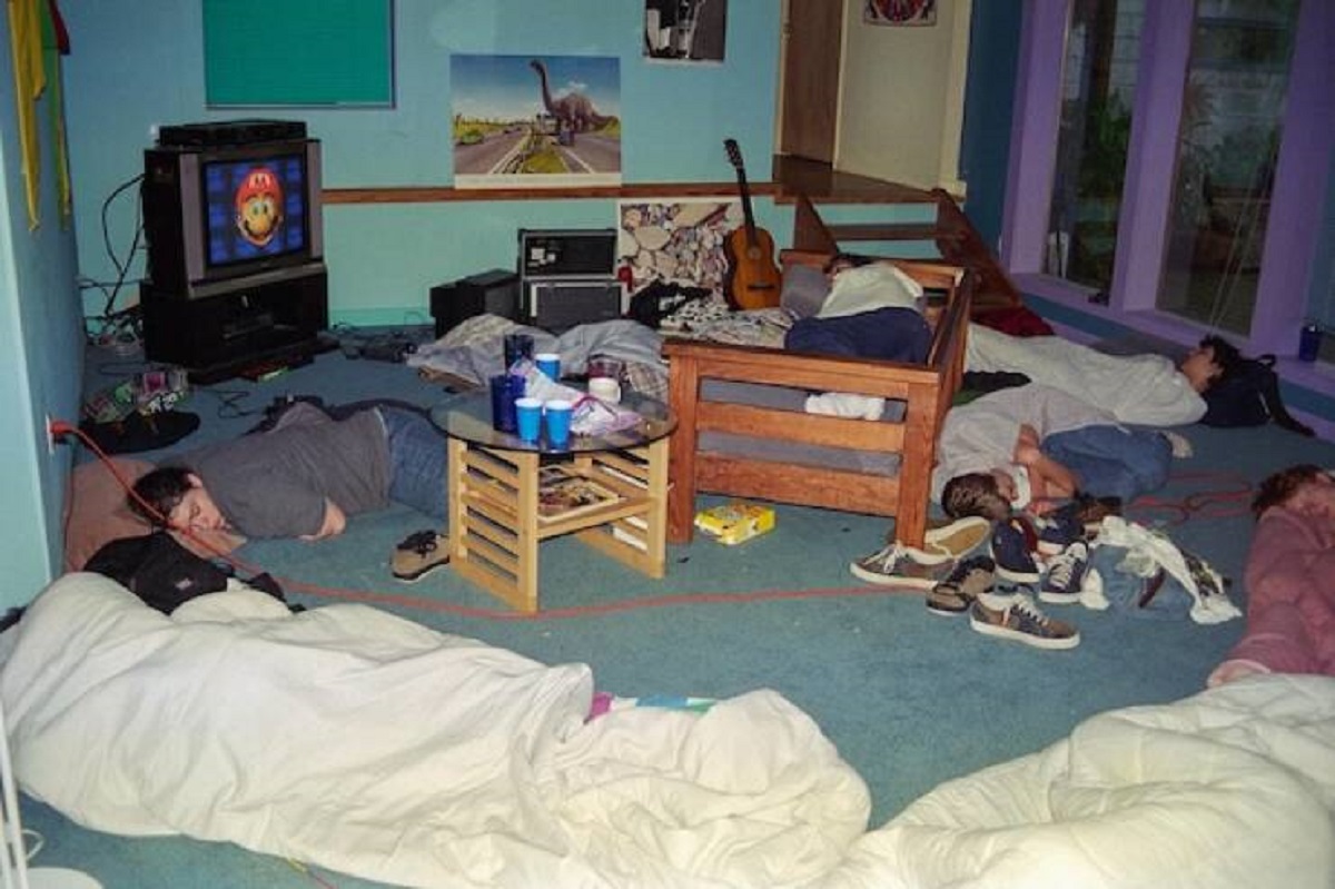 "Aftermath from a sleepover in 1996"