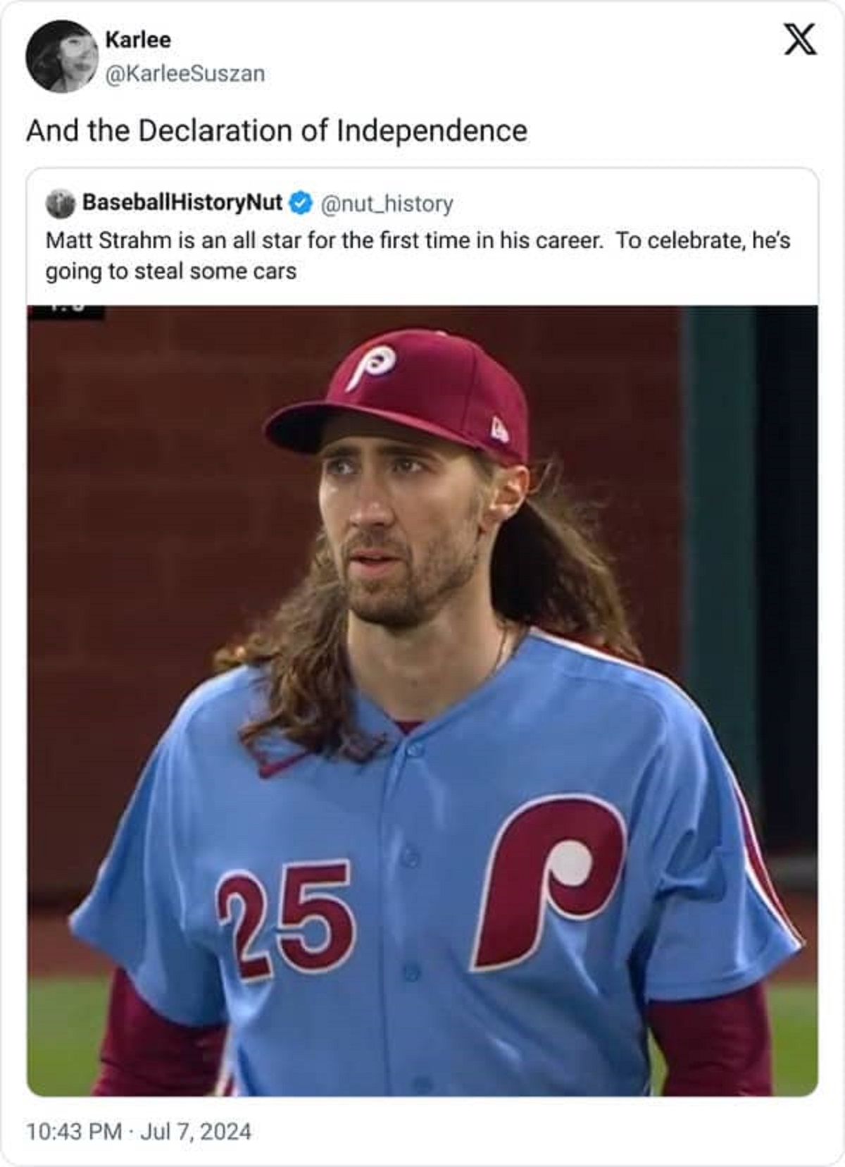 matt strahm nicolas cage - Karlee And the Declaration of Independence BaseballHistoryNut Matt Strahm is an all star for the first time in his career. To celebrate, he's going to steal some cars 25 X