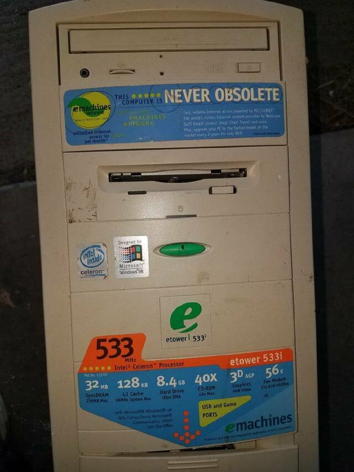 "This old computer I found in my attic claims it will never be obsolete"