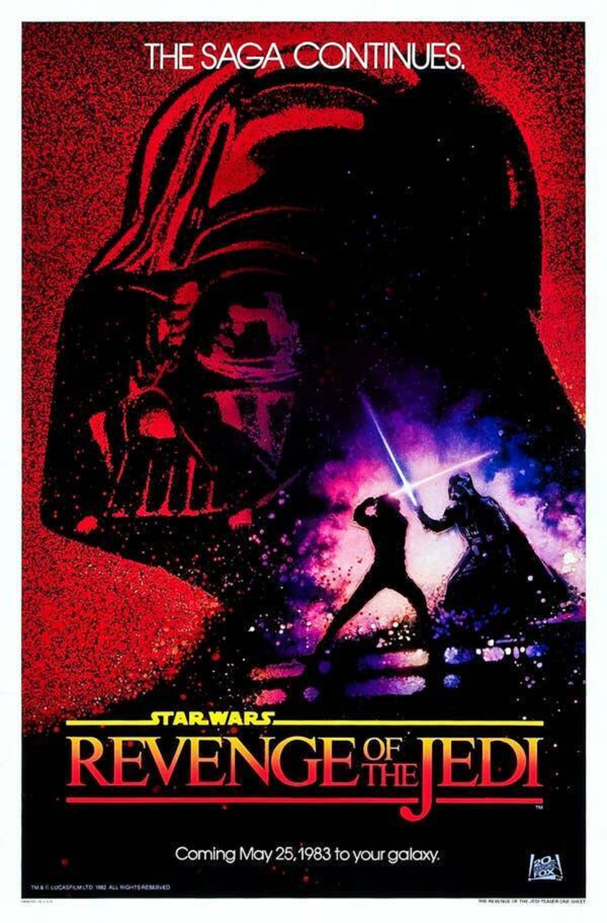 revenge of the jedi poster - The Saga Continues. Star Wars. Revenge Jedi Coming to your galaxy.