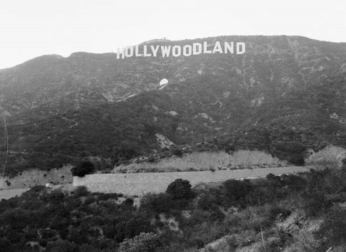 The iconic Hollywood sign was actually built in 1923 to advertise the Hollywoodland real estate development in the hills below it. The sign was originally only supposed to be up for 18 months, but it became a visual symbol of Los Angeles. Throughout most of the Golden Age of Hollywood the Hollywood sign read "Hollywoodland," with the "land" part only being removed in 1949: