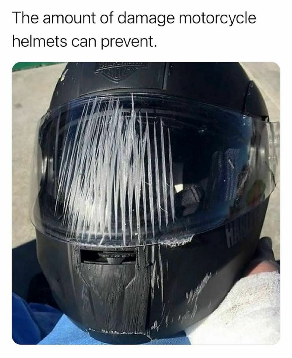 Motorcycle helmet - The amount of damage motorcycle helmets can prevent.