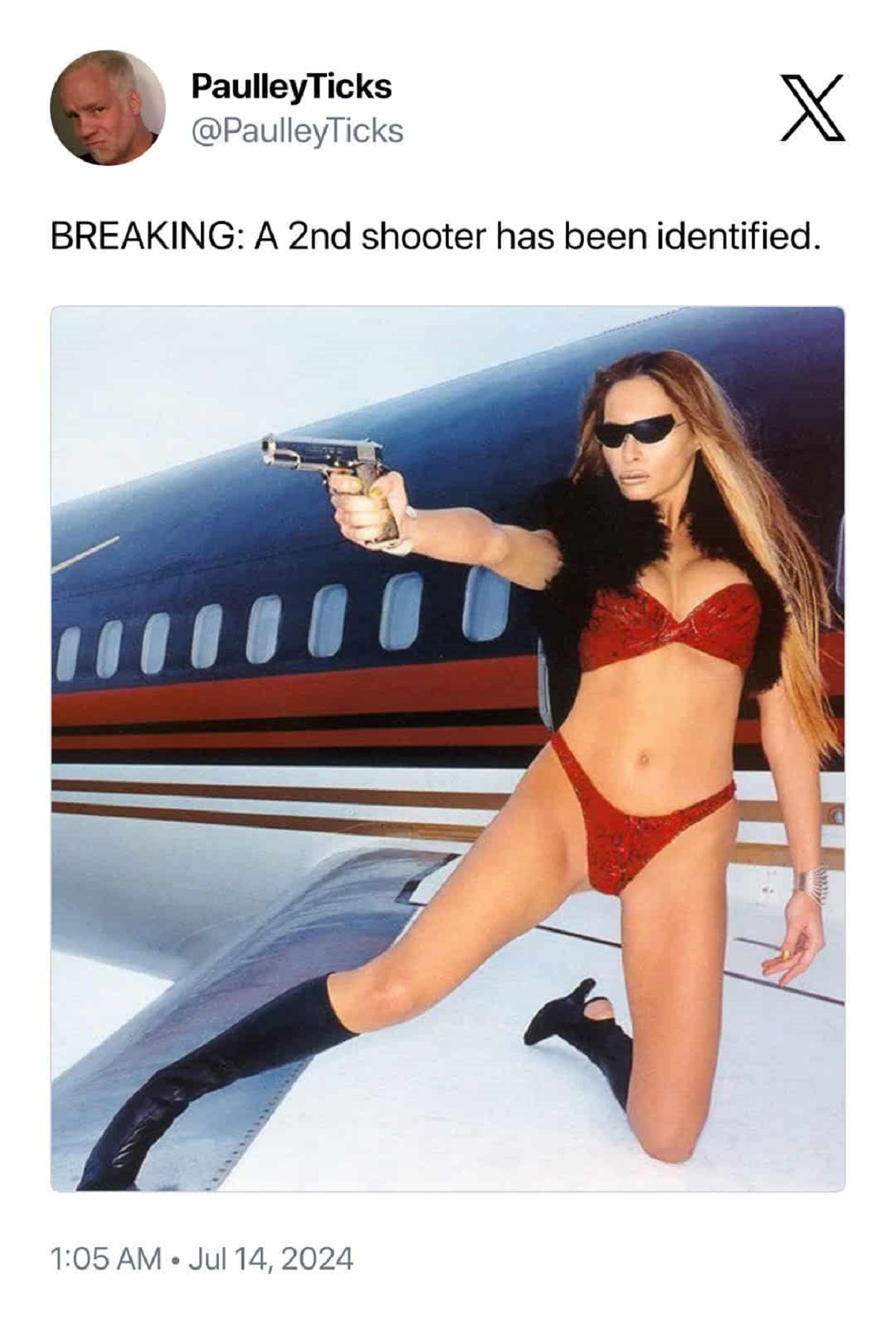 melania gun - PaulleyTicks X Breaking A 2nd shooter has been identified.