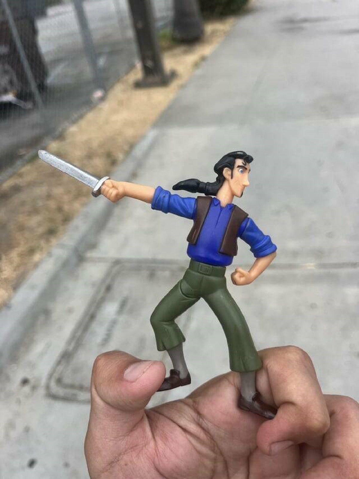 "Found a Burger King promotional toy for Road to Eldorado on the sidewalk"