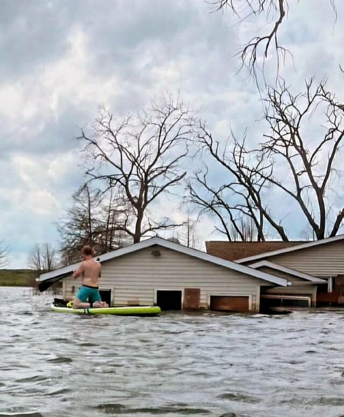 "Permanently Flooded Neighborhood at Fish Lake, WI"