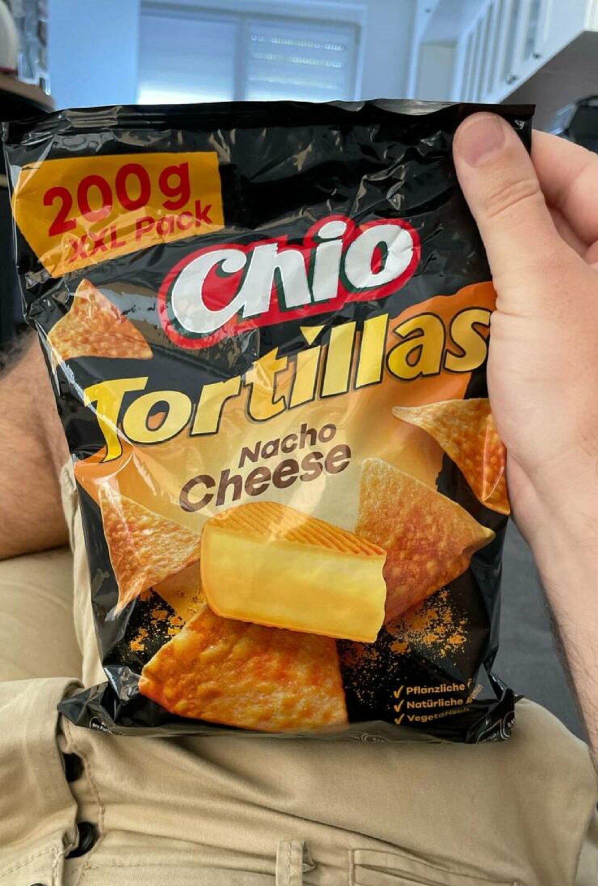 "An “XXL” bag of tortilla chips in Germany"