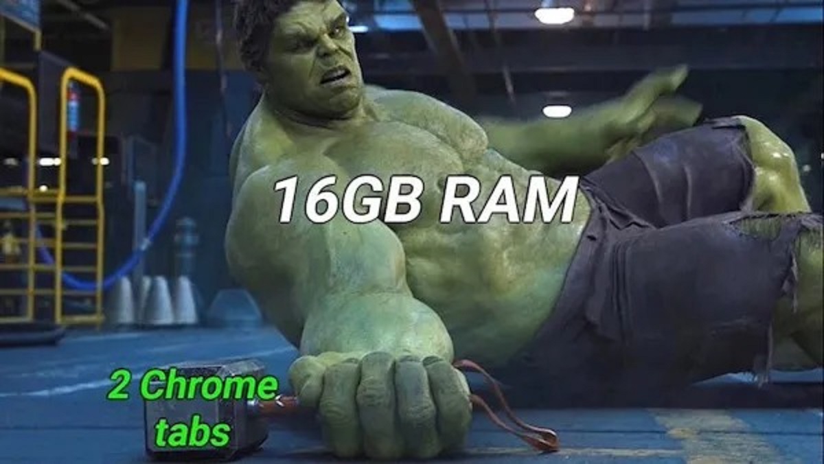 hulk avengrd scene - 2 Chrome tabs 16GB Ram