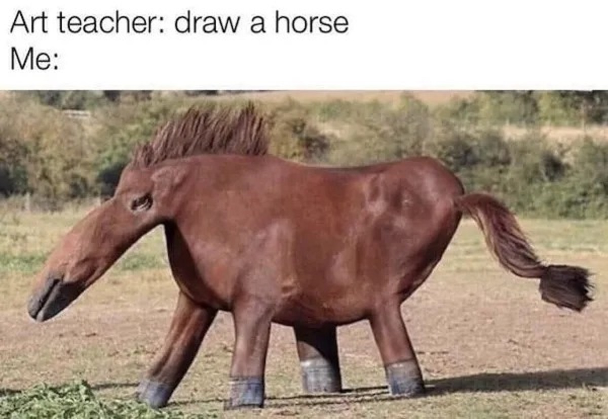 photoshop kids drawings - Art teacher draw a horse Me