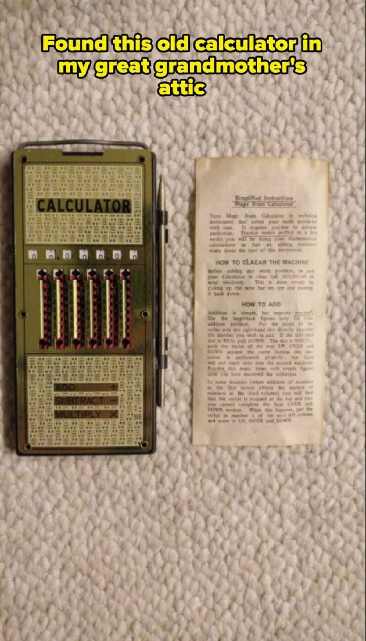 Calculator - Found this old calculator in my great grandmother's attic Calculator Init