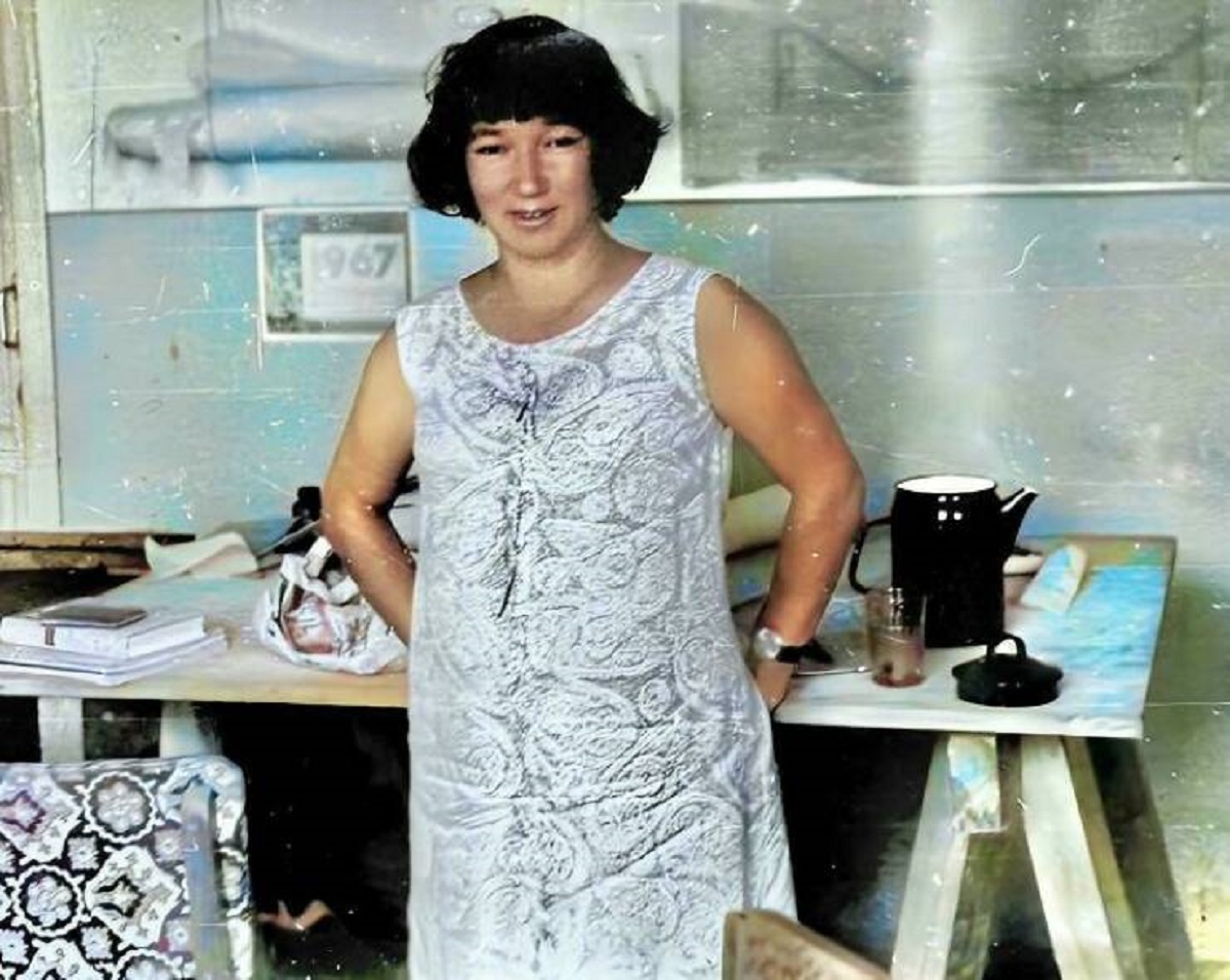 "My Mom, An Engineer, In Her Office, One Month Before I Was Born. 1967, Tashkent, Uzbekistan"