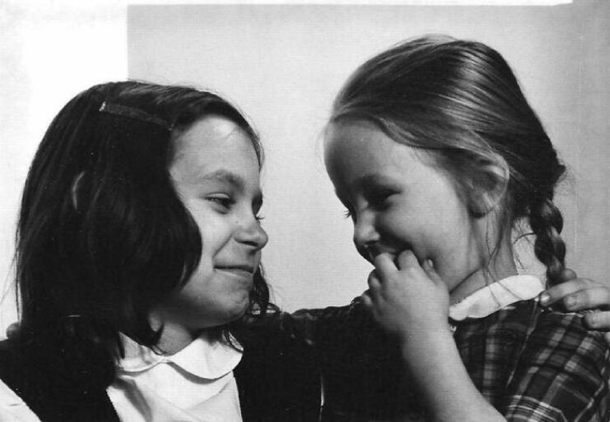 "My Sister And Me 1963. The Photographer Told Us To Not Smile Which Made Us Giggle"