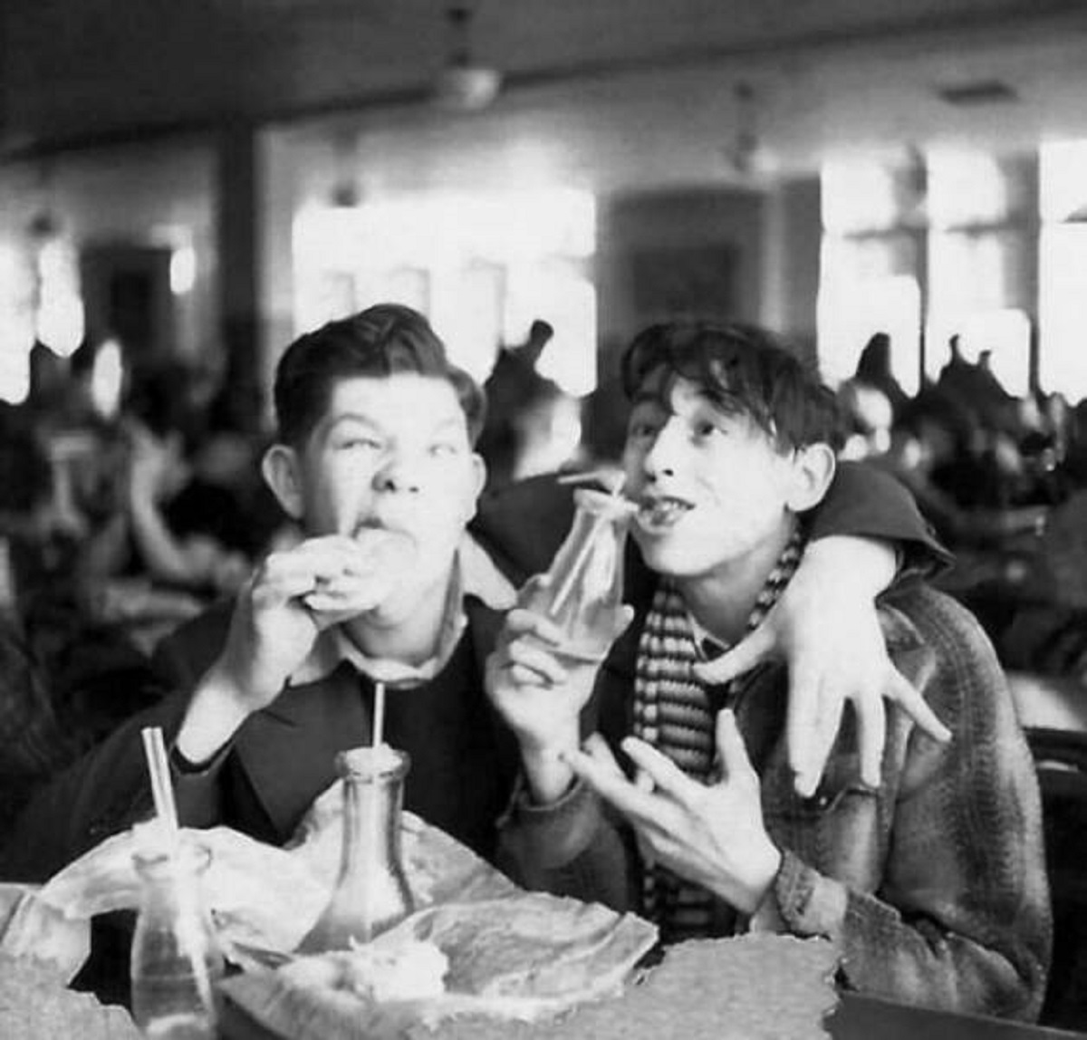 "Mad Magazine Artists Al Jaffee And Will Elder, In The Lunchroom At The High School For Music And Arts In New York City, 1936"