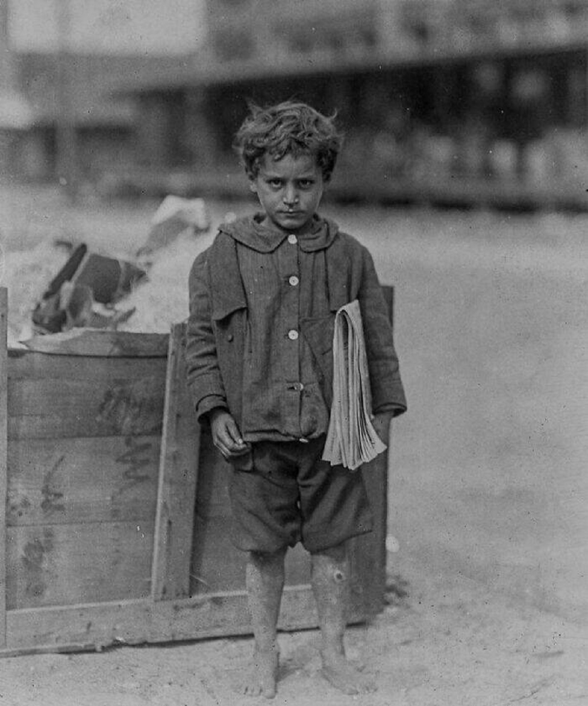 "One Of America’s Youngest Newsboys (4 Years Old) Florida, 1913"