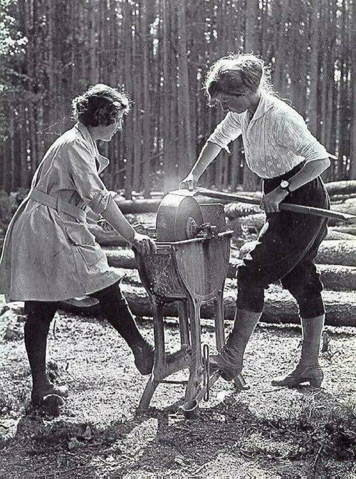 "Two Women Grinding An Axe, 1918"