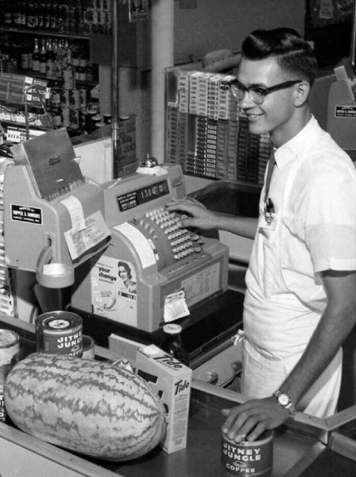 "A Grocery Store Clerk In Tallahassee, Florida, 1962"