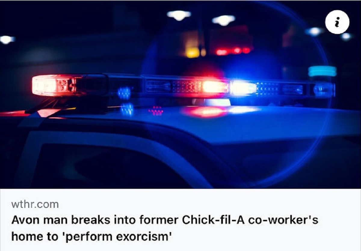 street dark police lights - N wthr.com Avon man breaks into former ChickfilA coworker's home to 'perform exorcism'