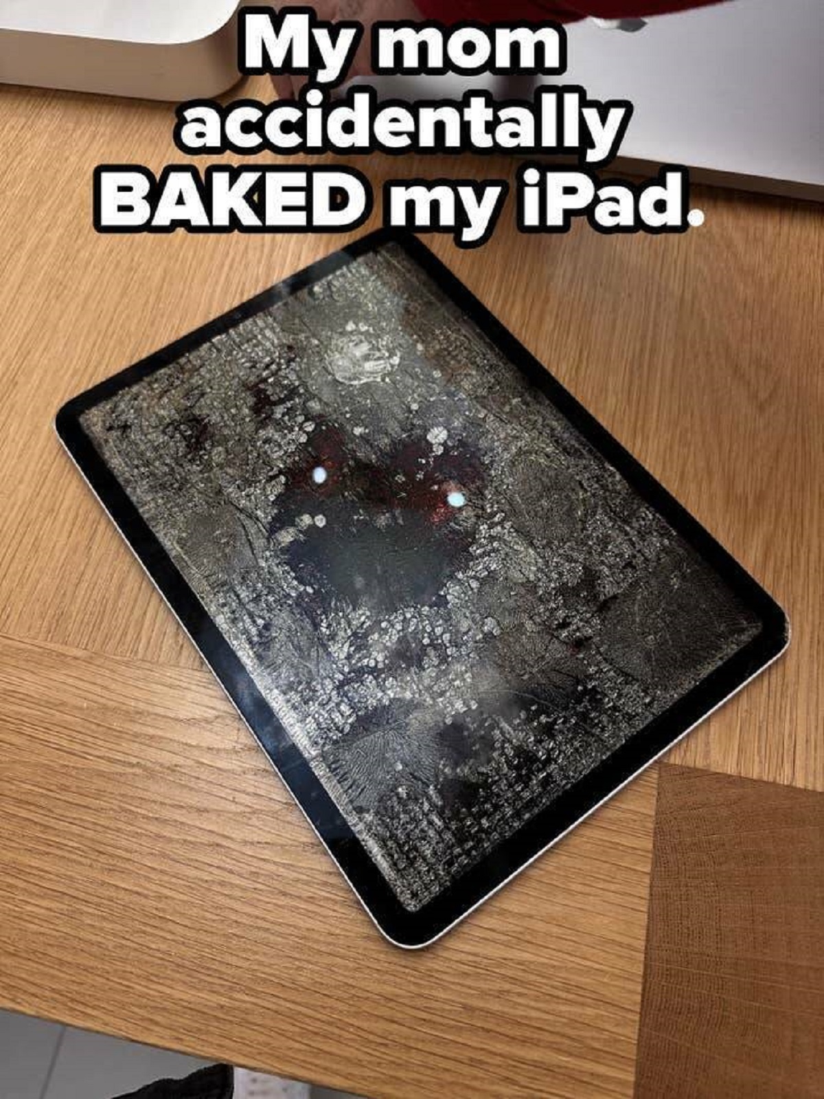 woman accidentally bakes her ipad in oven - My mom accidentally Baked my iPad.