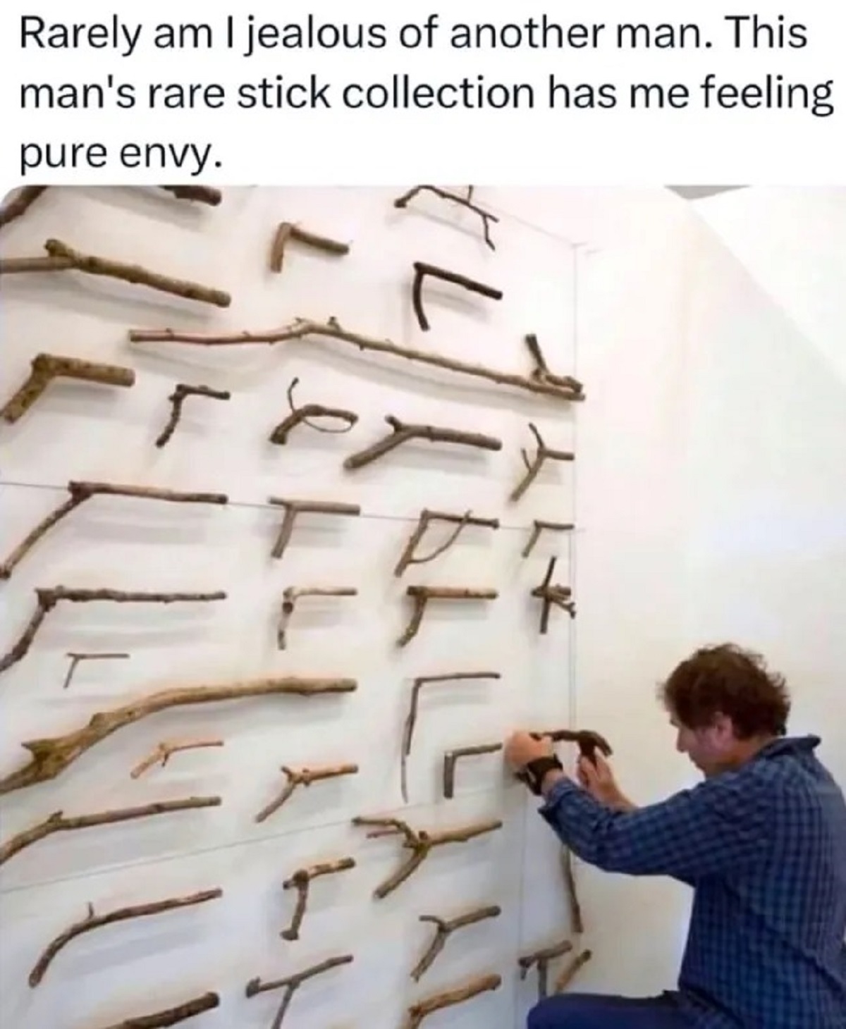 Rarely am I jealous of another man. This man's rare stick collection has me feeling pure envy.