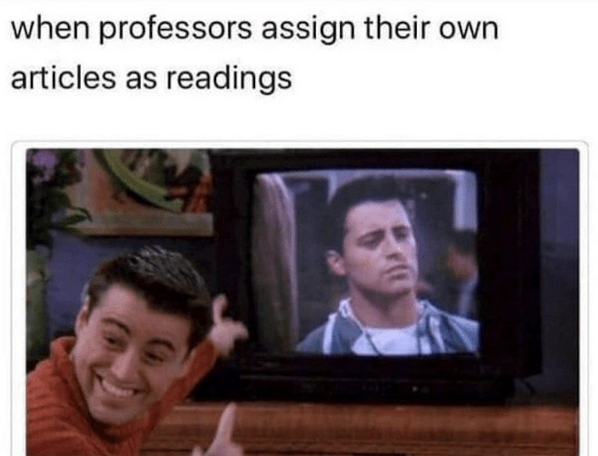 friends joey tv - when professors assign their own articles as readings