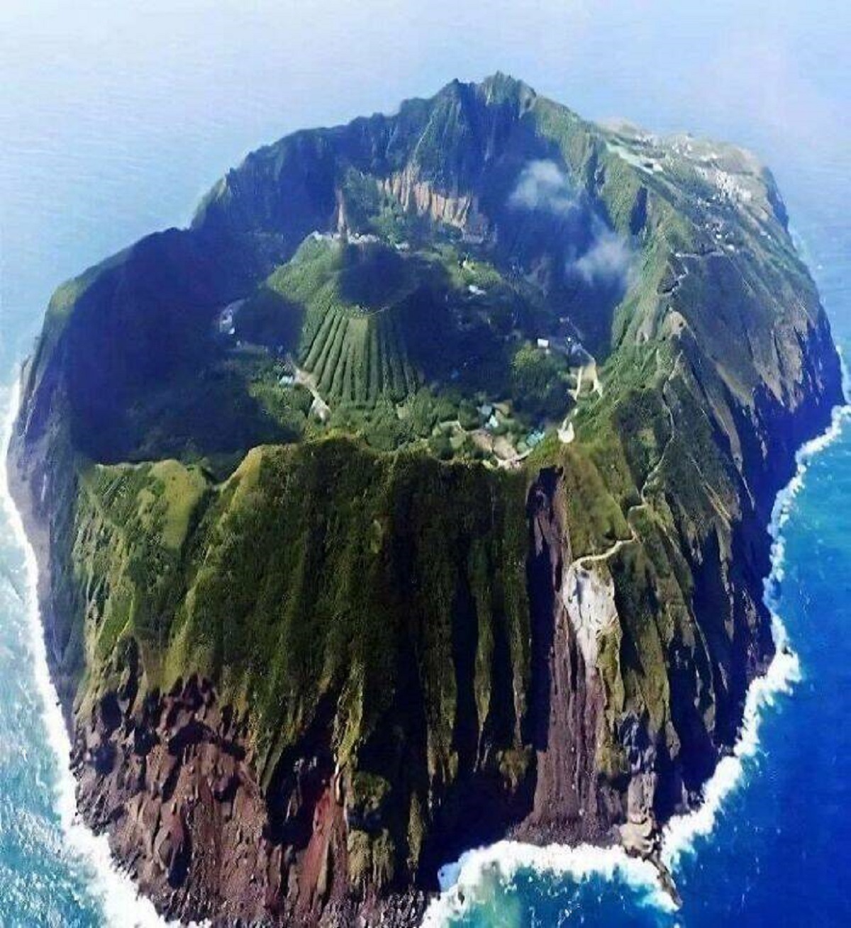 "Aogashima Island In Japan Aogashima Is A Volcanic Island In The Izu Archipelago In The Philippine Sea, About 222 Miles South Of Tokyo, Japan"