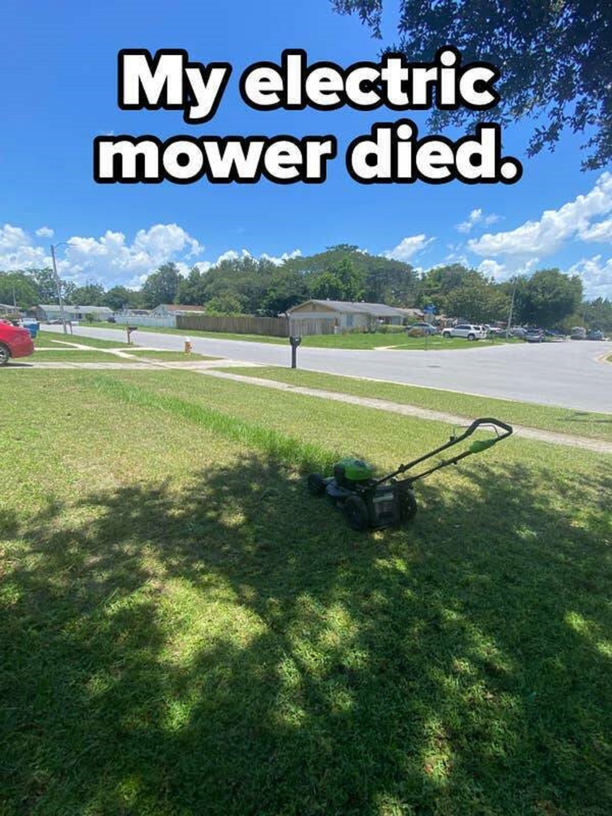 grass - My electric mower died.