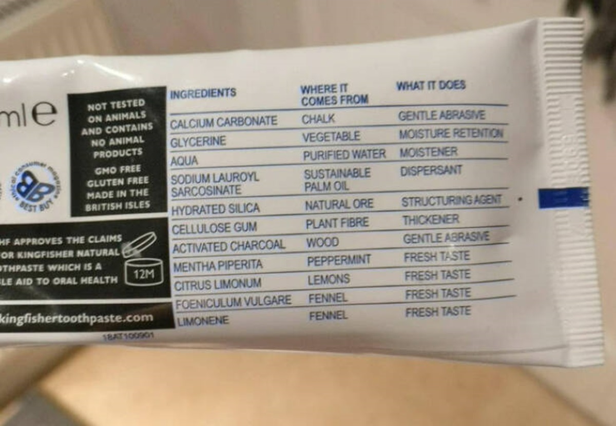 nutrition facts label - Not Tested On Animals Buy Or Kingfisher Natural Thpaste Which Is A Le Aid To Oral Health Best British Isles Hf Approves The Claims Made In The mle And Contains No Animal Products Gmo Free Gluten Free Glycerine Aqua Sodium Lauroyl S