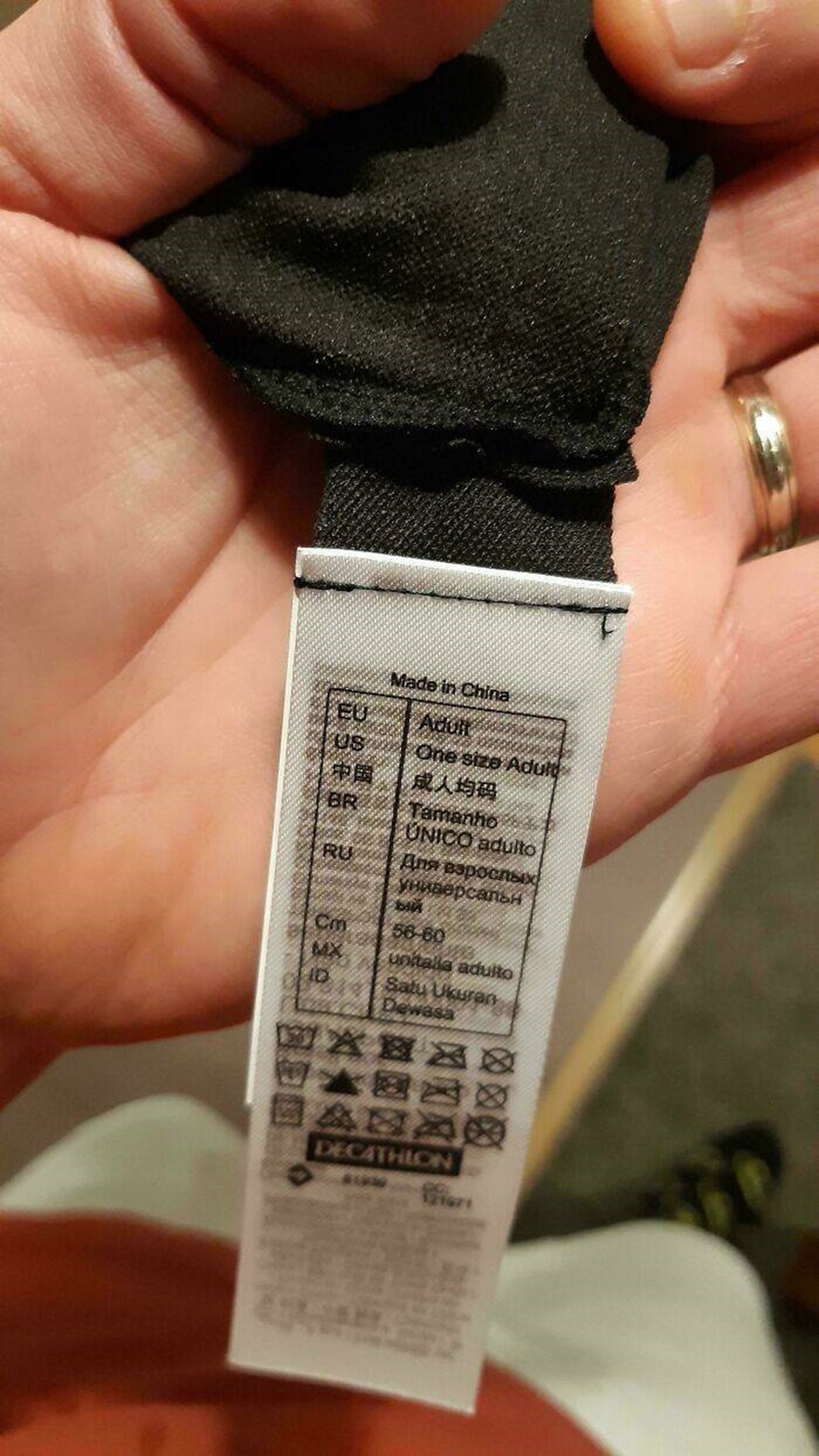 label - Made in Chine Eu Us One size Adul R Tamanho Unico adulto Degathion