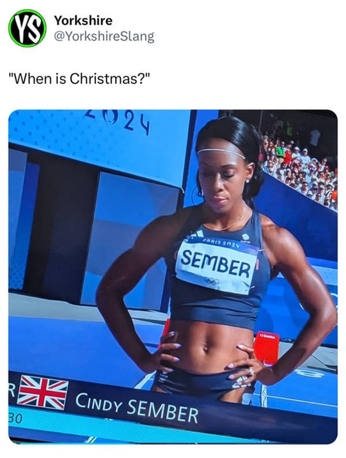 Internet meme - 30 Nv N Ys Yorkshire "When is Christmas?" 24 Cindy Sember Paris 2024 Sember