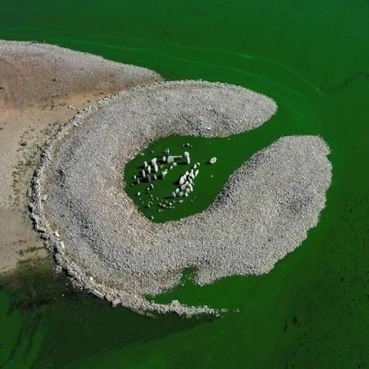 "A Megalithic Monument In Spain That's Older Than The Pyramids Was Uncovered From Its Watery Hiding Place By A Drought. At 7,000 Years Old, The "Spanish Stonehenge" Is Actually Some 2,000 Years Older Than Stonehenge Itself"