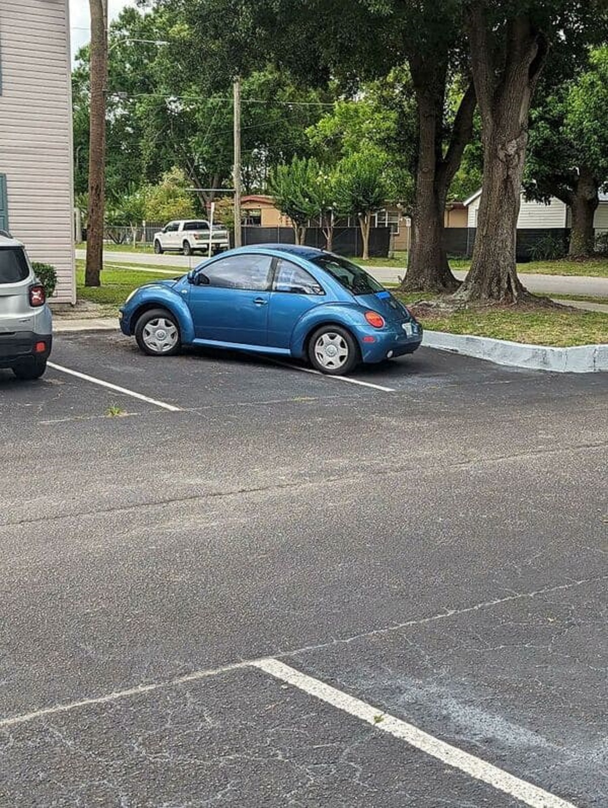 “My Neighbor, Everyone. He Parks Like This When His Wife Isn’t Home And Moves It Back When She’s Back So They Can Both Park On One Of The Few Spots With Shade. This Has Been Happening For Months”