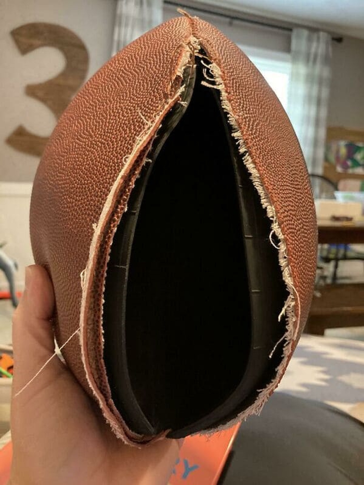 “My Sons Accidentally Lost Their Football Over The Neighbors Fence Yesterday. This Is How It Was Found Back In Our Yard Today”