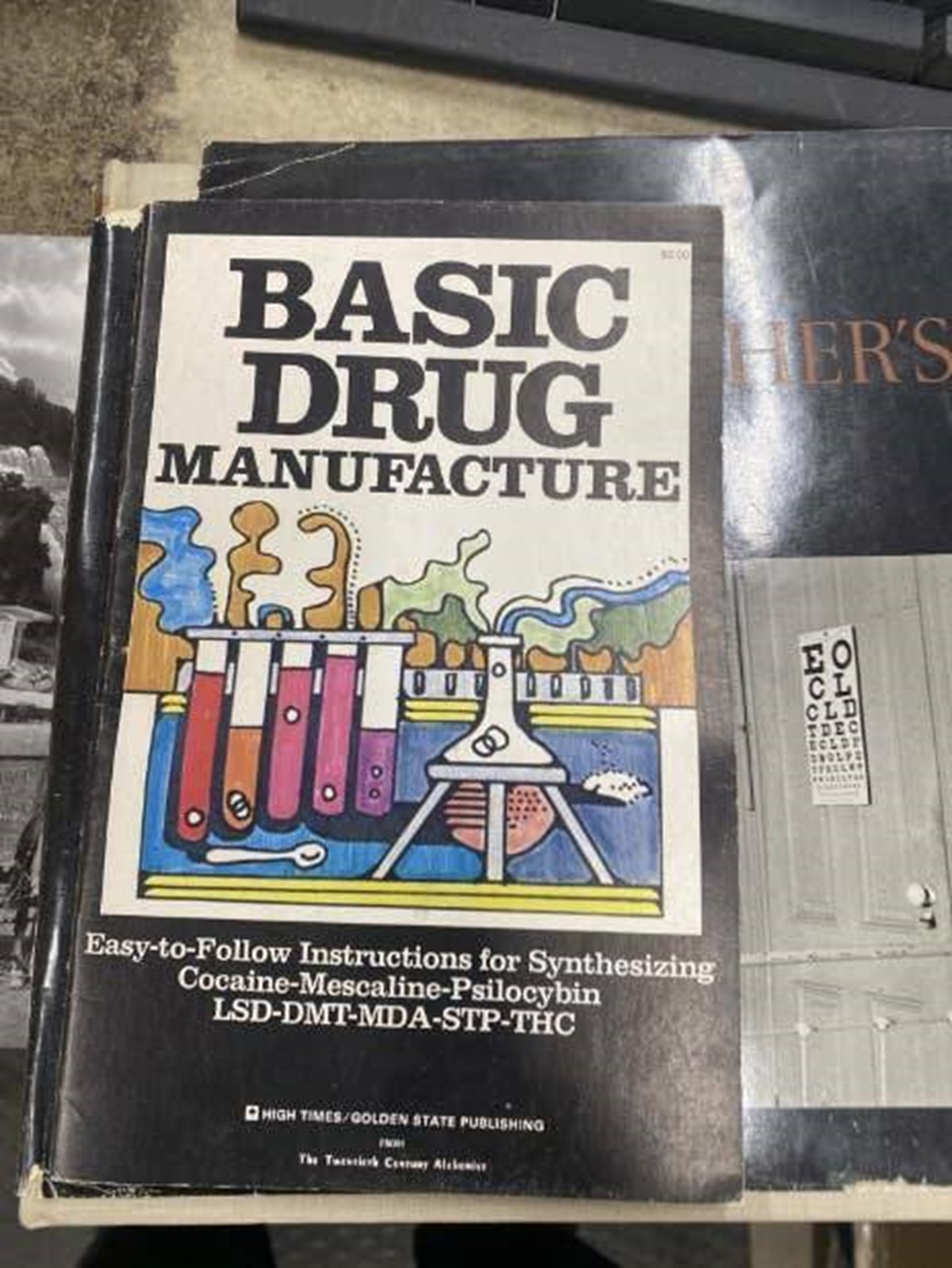 poster - Basic Drug Manufacture Co Her'S Easyto Instructions for Synthesizing CocaineMescalinePsilocybin LsdDmtMdaStpThc Eo Cl Cld Ec High TimesGolden State Publishing The Turssich Cery Aleben