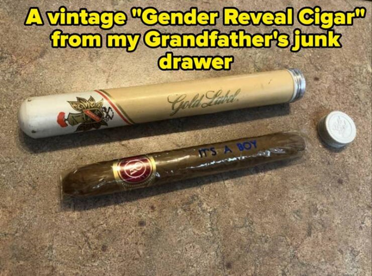 lip gloss - A vintage "Gender Reveal Cigar" from my Grandfather's junk drawer Gold Labd It'S A Boy