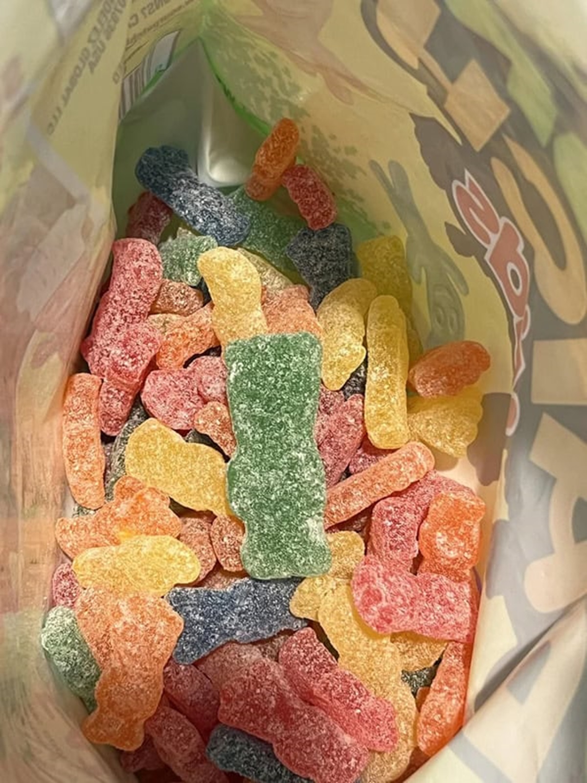 “Found this sour patch kid in the bag that’s 4x larger than all the others”